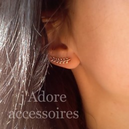Boucles d'oreilles contour d'oreille épi plaqué or zirconium
