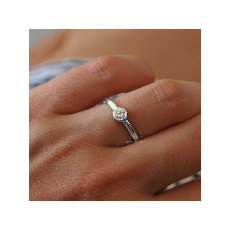 Bague argent 925 zirconium