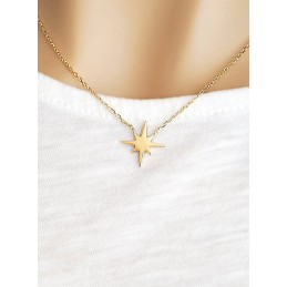 Collier étoile polaire plaqué or