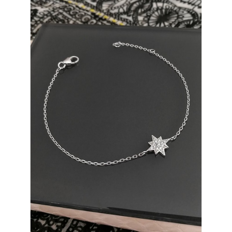 Bracelet Etoile Argent Zirconium