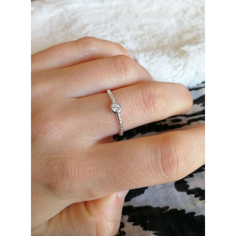 Bague fine argent style fiançailles