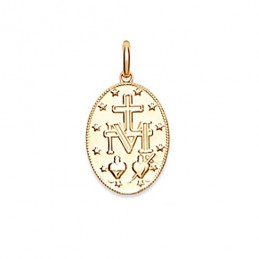 Pendentif médaille Vierge Marie plaqué or