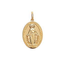Pendentif médaille Vierge Marie plaqué or