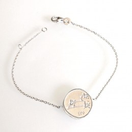 Bracelet constellation de zodiaque lion argent zirconium