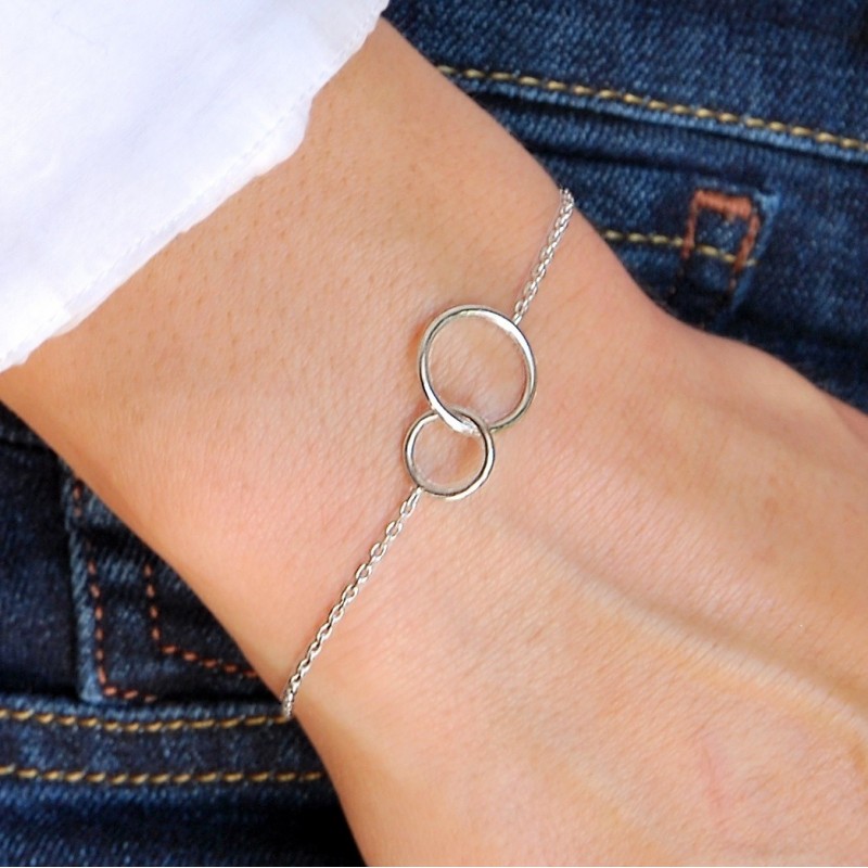 Bracelet deux anneaux argent