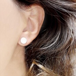 Boucles d'oreilles puces lune demi-lune argent