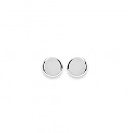 Boucles d'oreilles puces rondes pleine lune en argent