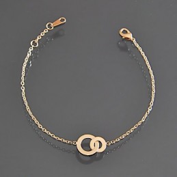 Bracelet deux anneaux plaqué or