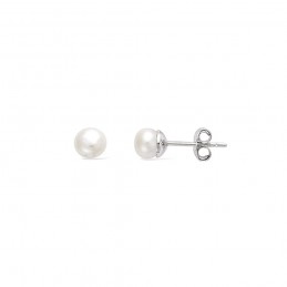 Boucles d'oreilles puces argent perle d'eau douce 4 mm