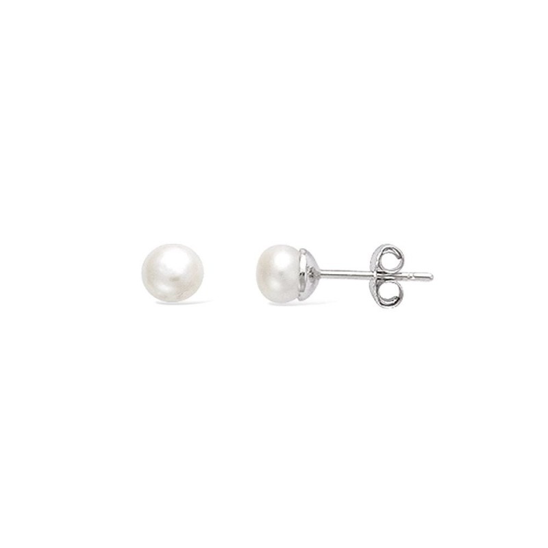 Boucles d'oreilles puces argent perle d'eau douce 4 mm