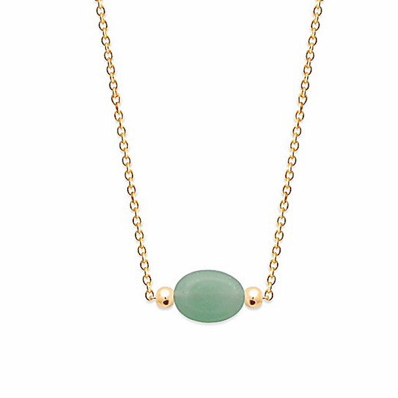 Collier plaqué or aventurine