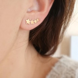 Boucles d'oreilles contour d'oreilles Etoiles plaqué or