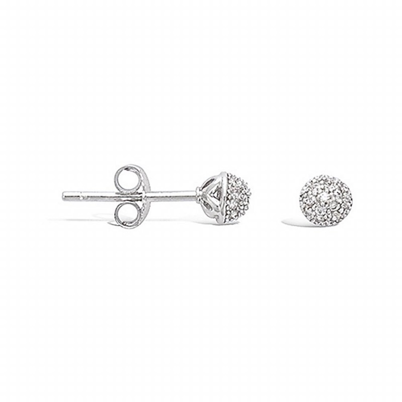 Boucles d'oreilles puces boucles 5 mm argent zirconium