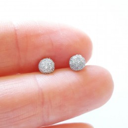 Boucles d'oreilles puces boucles 5 mm argent zirconium