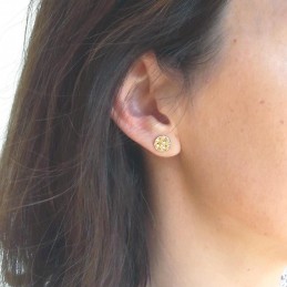 Boucles d'oreilles martelées plaqué or