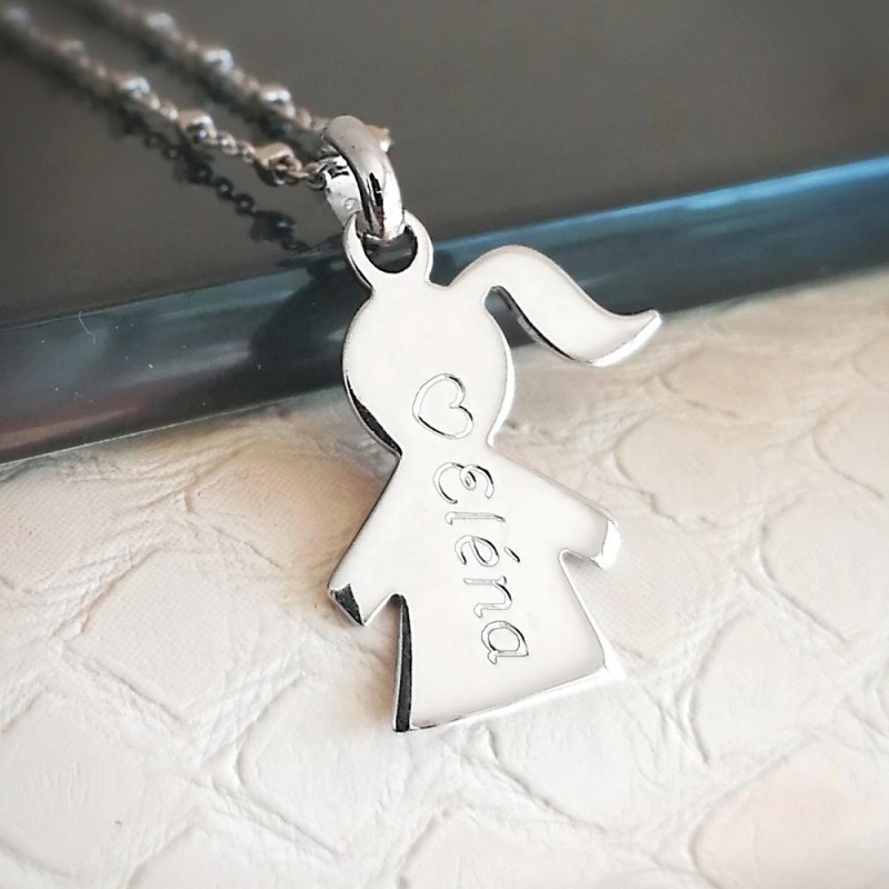 Pendentif petite fille argent