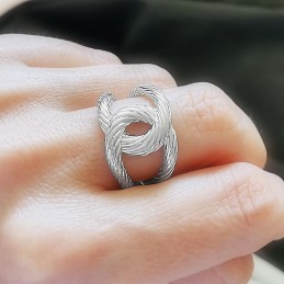 Grosse bague argent noeud torsadé