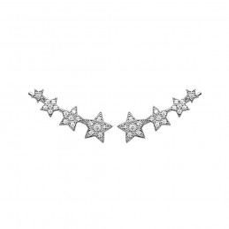 Boucles d'oreilles grimpantes argent étoiles zirconium