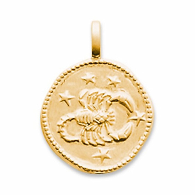 Médaille signe astrologique Scorpion plaqué or