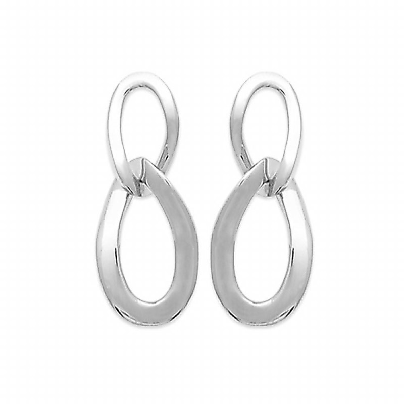 Boucles d'oreilles pendantes 'Hortus' - Argent 925 - Seconde nature