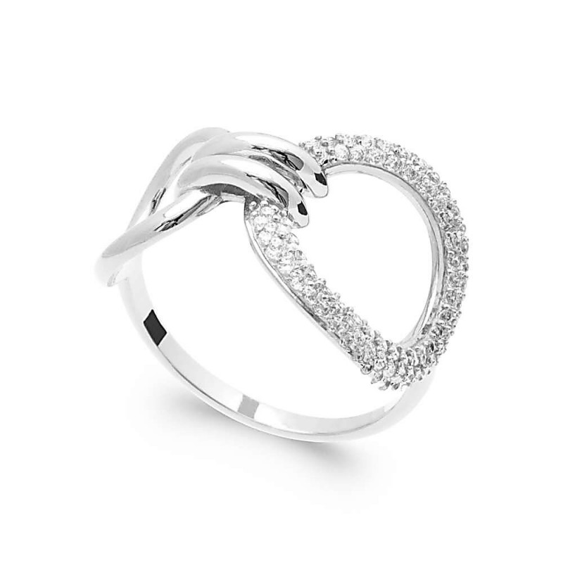 Bague argent massif 925 zirconium