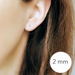 Boucles d'oreilles puces mini boules argent 2mm 