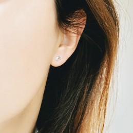 Boucles d'oreilles puces demi-lune argent