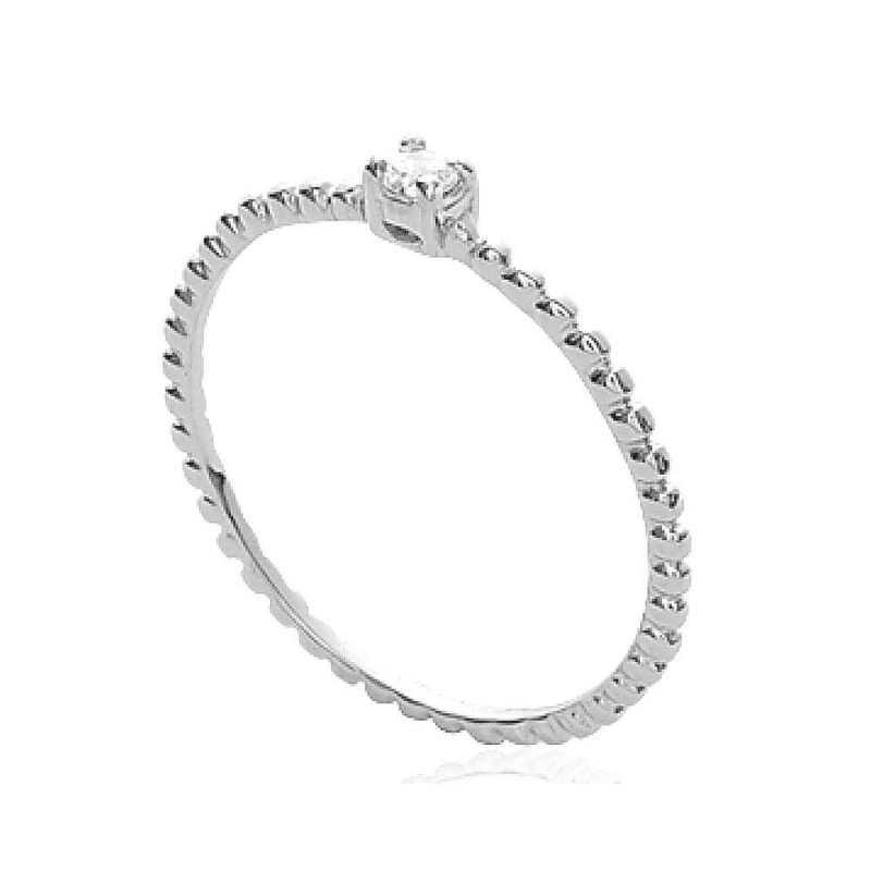 Bague fine argent zirconium