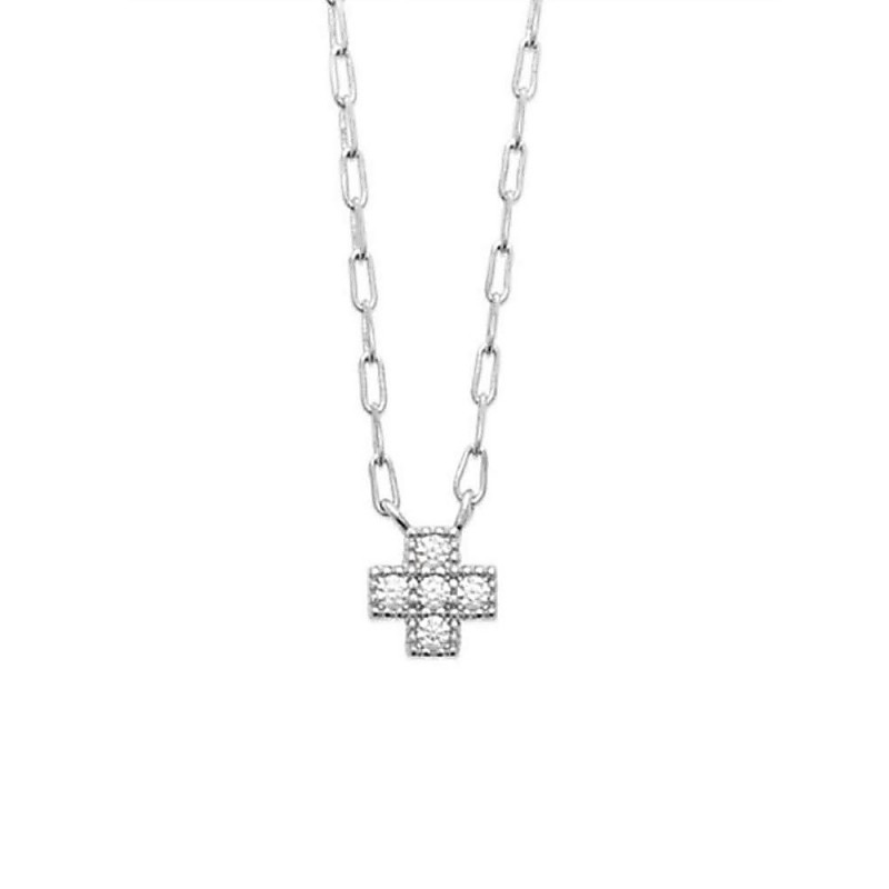 Collier argent 925 croix zirconium