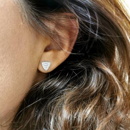 Boucles d'oreilles puces argent zirconium forme triangles