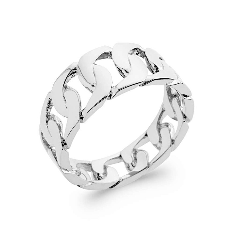 Bague argent 925 motif chaîne gourmette