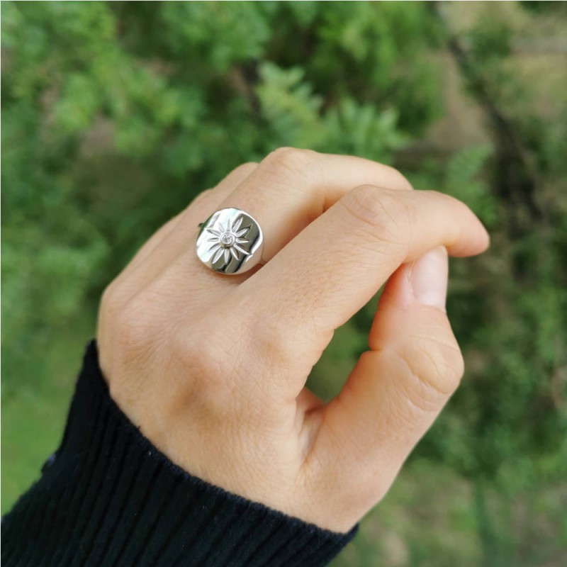 Bague argent 925 motif étoile