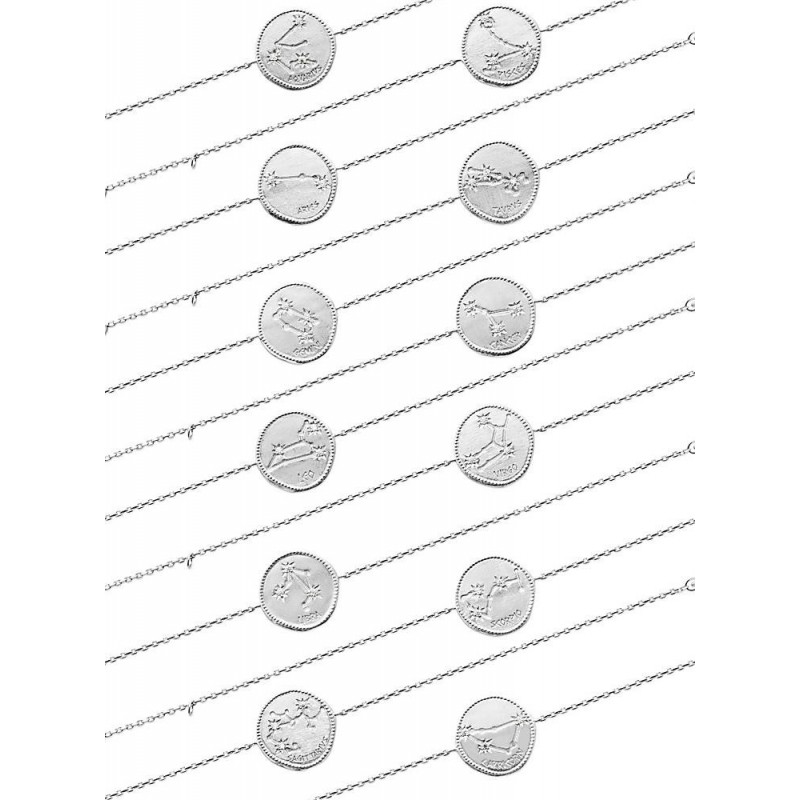 Bracelet constellation de zodiaque Balance  Gémeaux Vierge en argent zirconium
